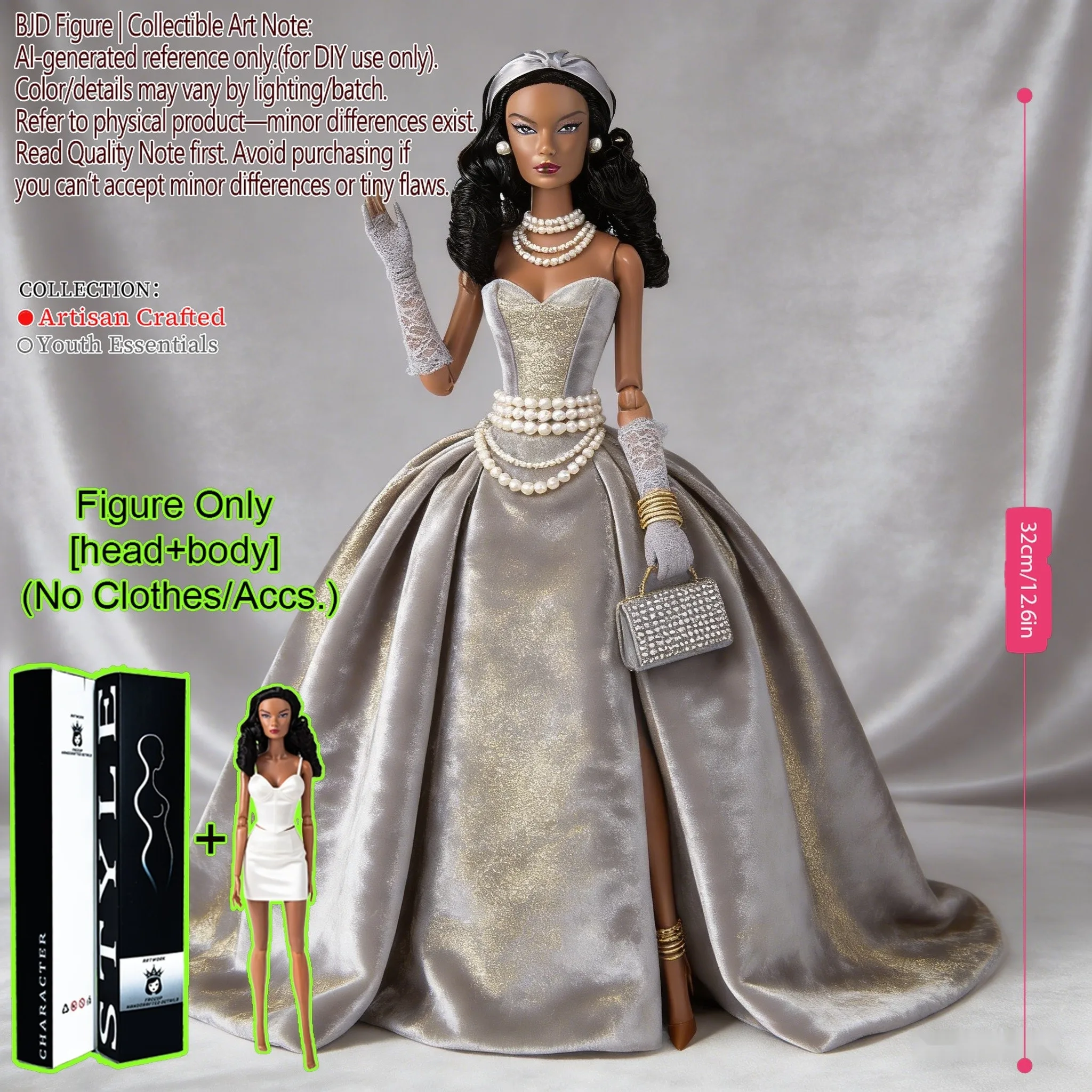 

Кукла-супермодель BJD/MJD с 12 шарнирами, 12,6 дюйма, 1/6 масштаба - реалистичный макияж, настольное украшение (без одежды)