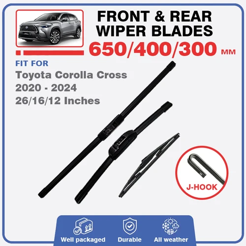 Imagen 1 del producto Para Toyota Corolla Cross XG10 2020 2021 2022 2023 2024 limpiaparabrisas trasero delantero híbrido ventana 26 ""16"" 12 ""accesorios