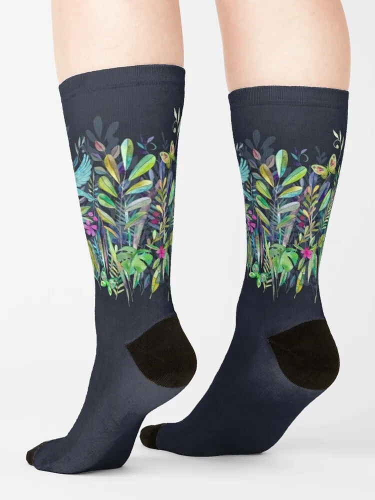 Chaussettes interconnexion Little Garden Birds pour femmes, chaussettes amusantes