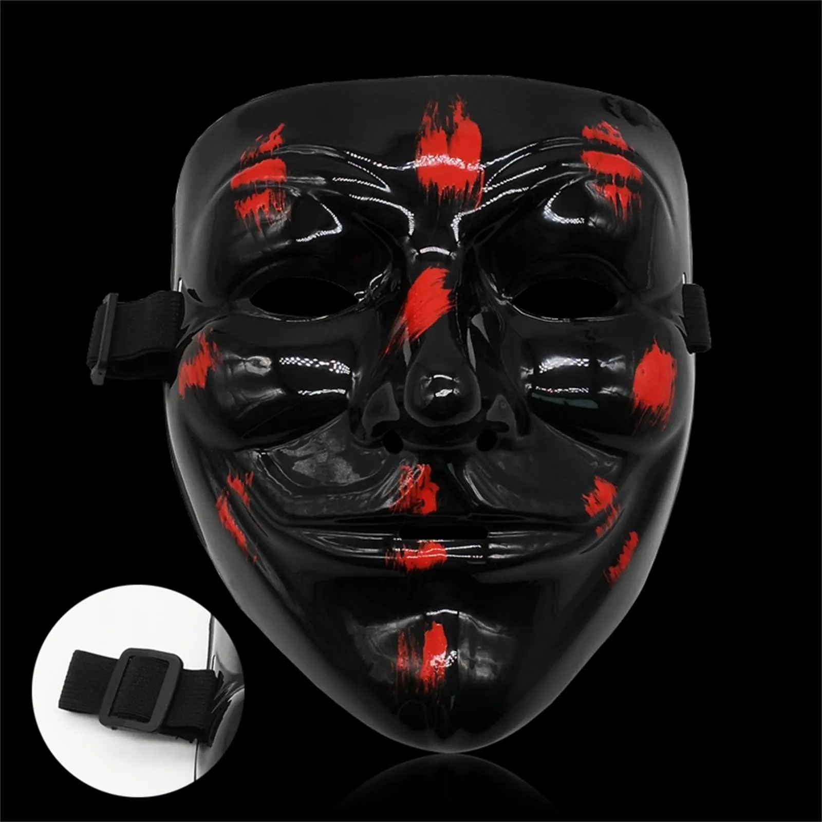 Halloween Masks Hacker Mask Black White V For Vendetta Hackers Cos Mask Halloween Cosplay Party Diy Masks Children Toys Masks view 2