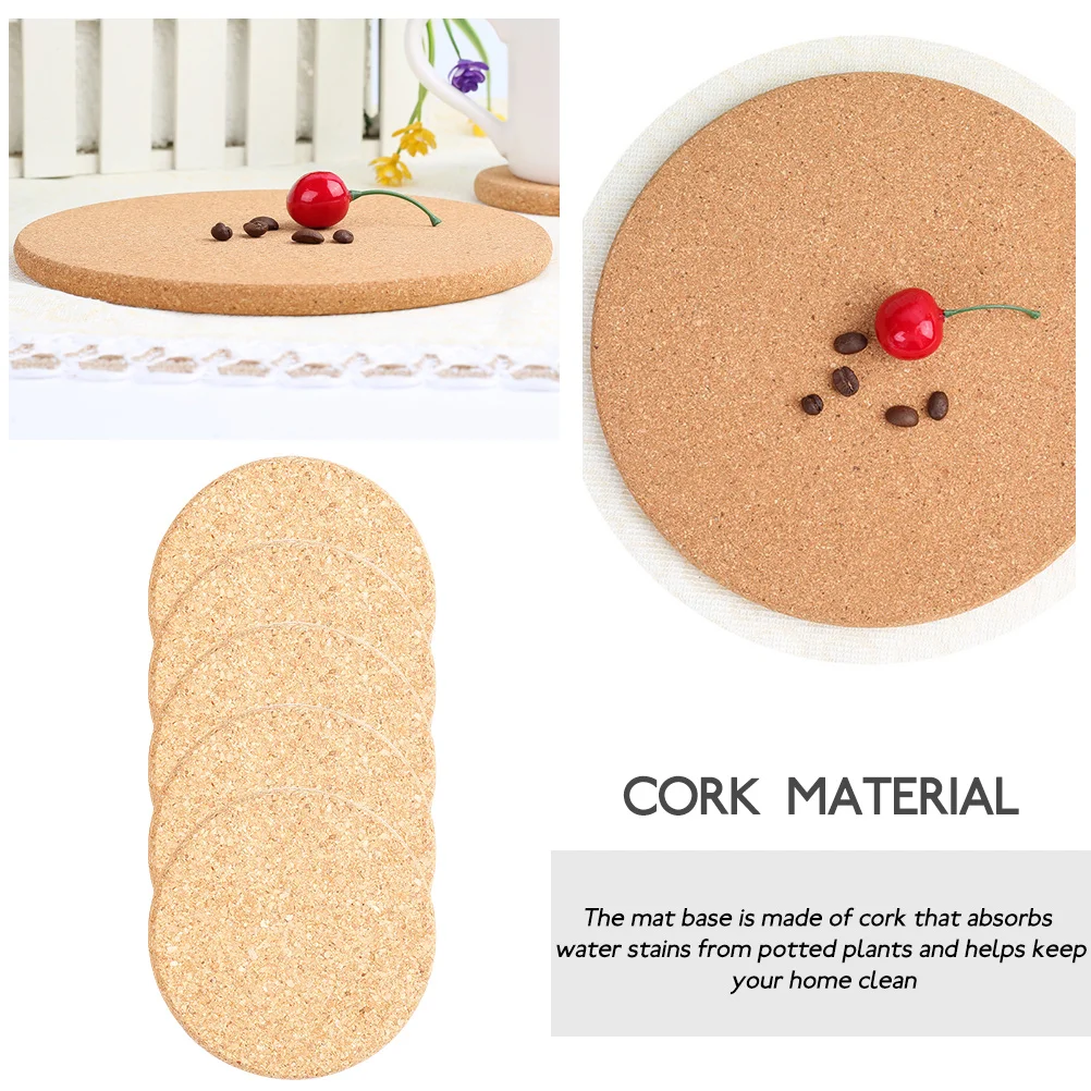 

10 Pcs Flower Pot Mat Cork Placemat Pads for Plants Non-slip Hot Coaster Saucers