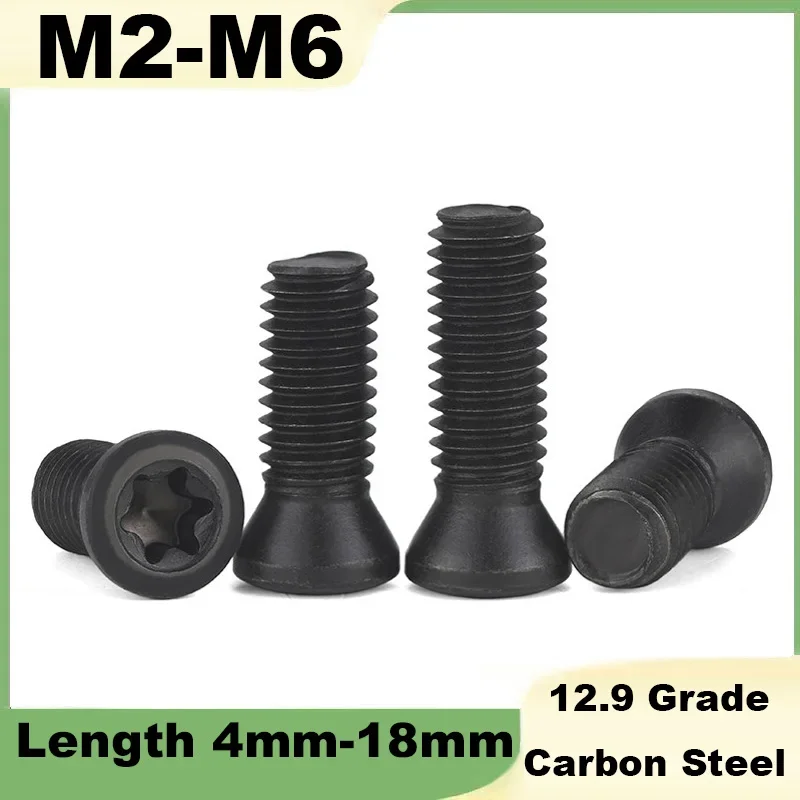 CNC Tool Screws M2 M2.2 M2.5 M3 M3.5 M4 M4.5 M5 M6 Black 12.9 Grade Carbon Steel Insert Torx Screw for Replaces Carbide Inserts