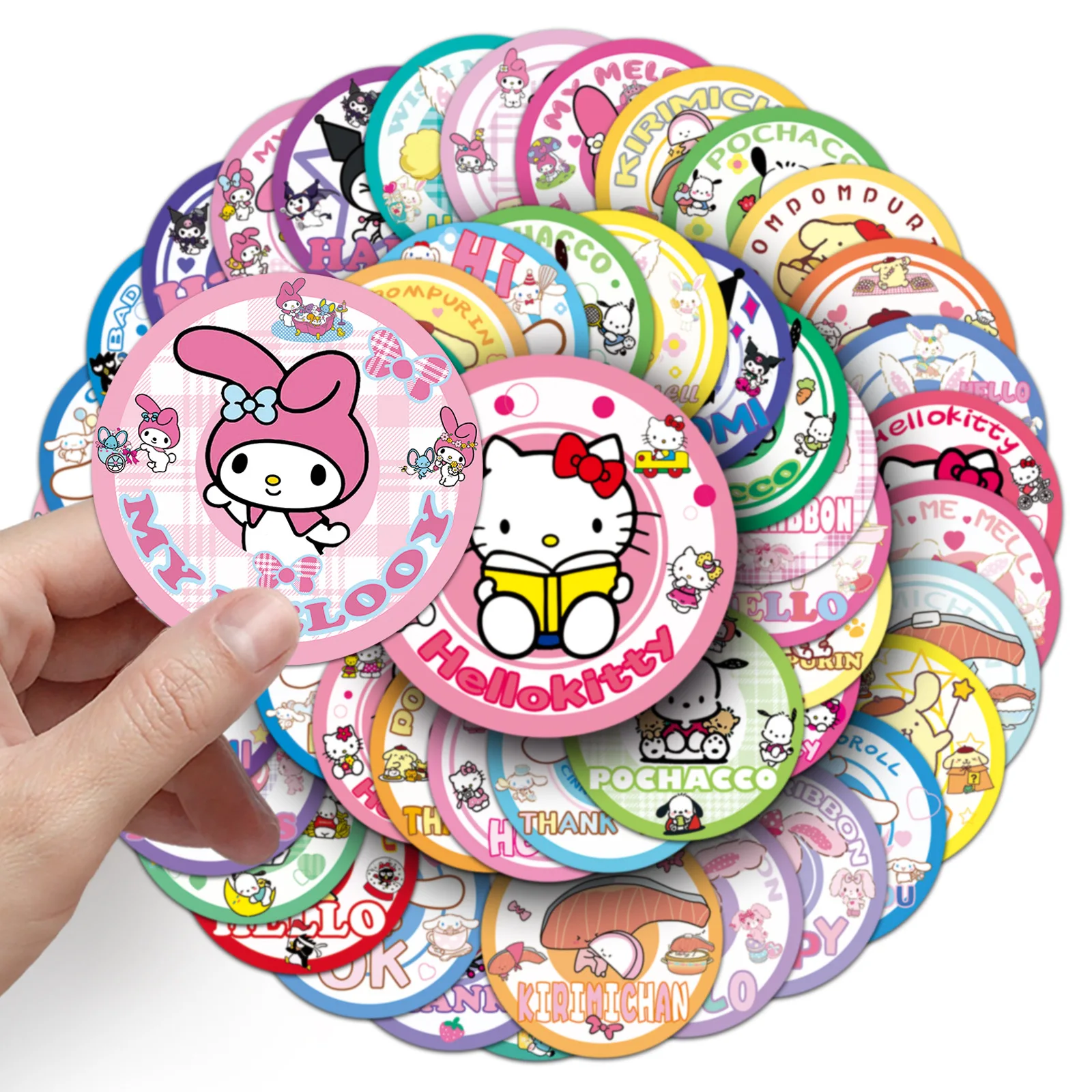 10/30/50PCS Cute Sanrio Anime Stickers Hello Kitty Pompompurin Kuromi DIY Phone Suitcase Laptop Fridge Wall Graffiti Sticker Toy