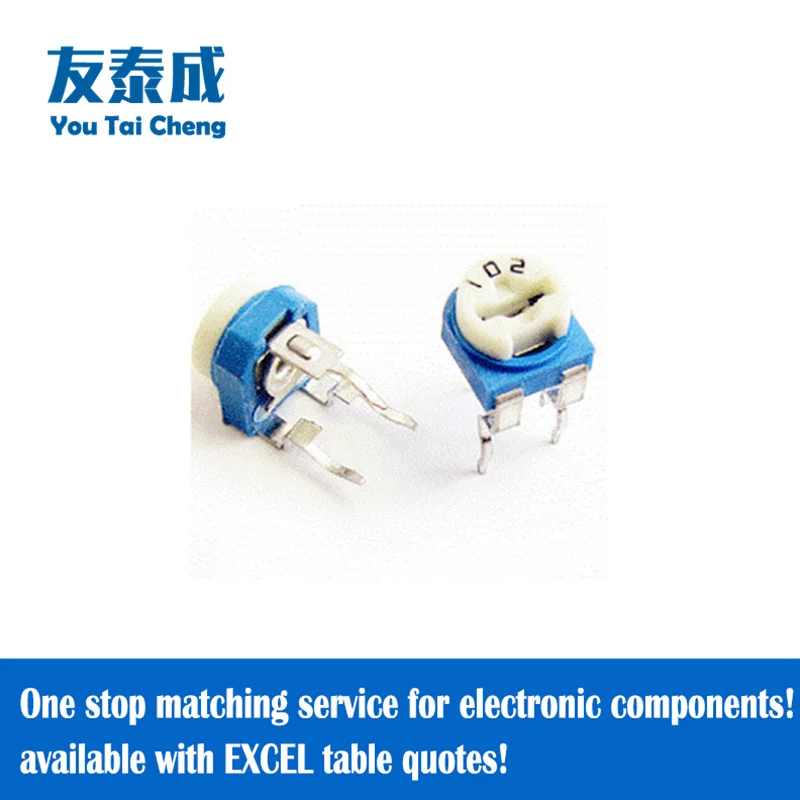 20PCS.Blue And White/Carbon Membrane Trimmer Potentiometer RM065-101 100Ohm RM065-201 200Ohm RM065-501 500Ohm RM065-102 1KOhm