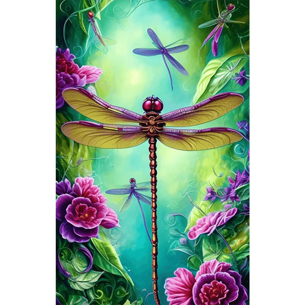 

5D DIY Full Square Drill Diamond Painting Dragonfly Animal Series Decor 50x75cm