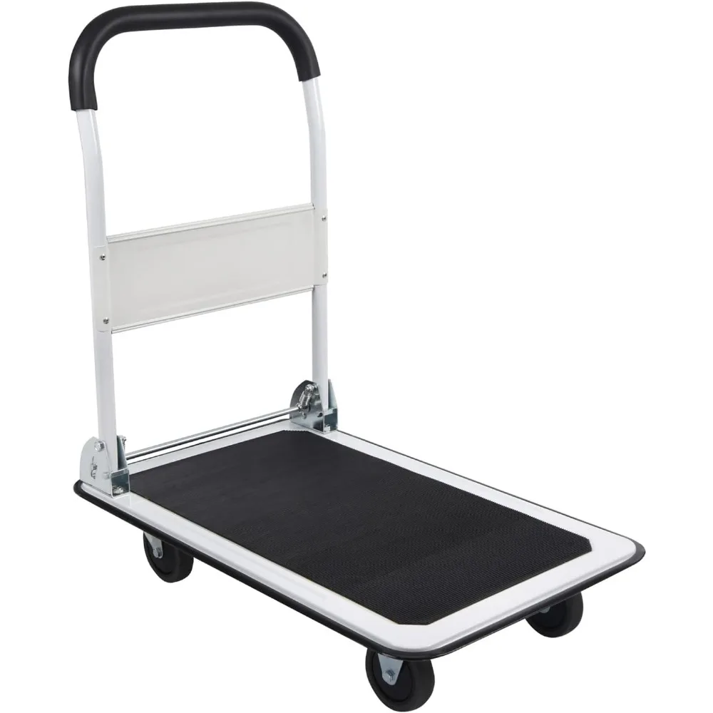 Folding Cart Platform Cart 330 Lb Capacity 4 Wheels 28.7x18.5x 32.3-inch Small Flatbed Cart