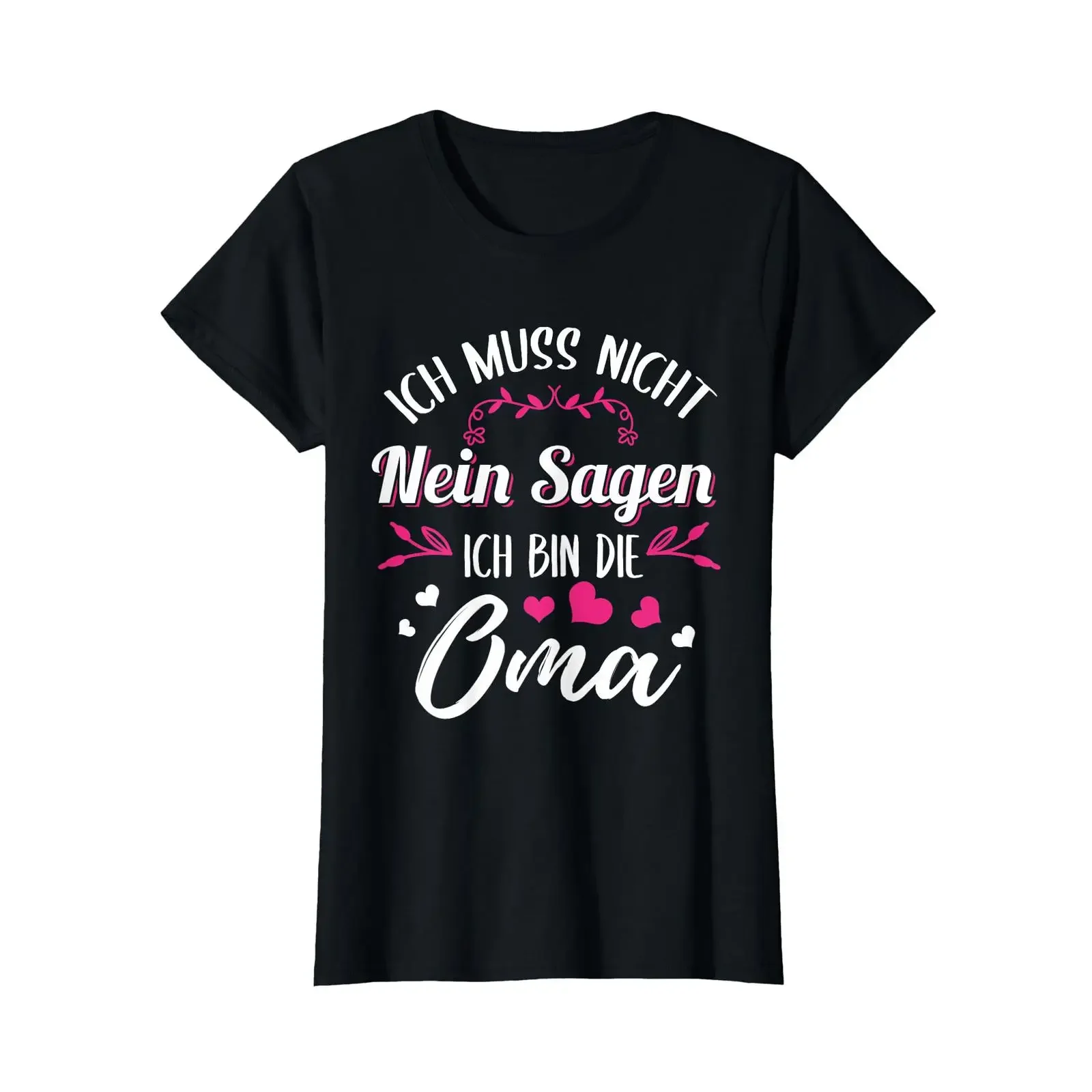 Women's T Shirt with German Text Ich muss nicht nein sagen bin die Oma Großpartern Language vintage Washed homme