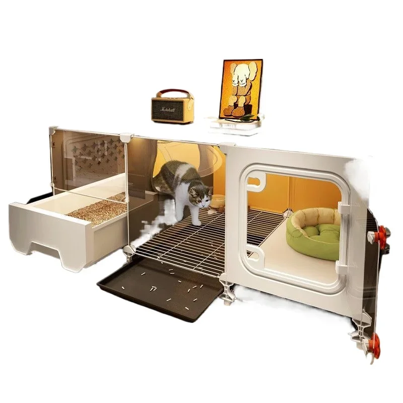 cat cage, toilet integrated, does not occupy a small cat cabinet, household indoor  villa  nest, one room,