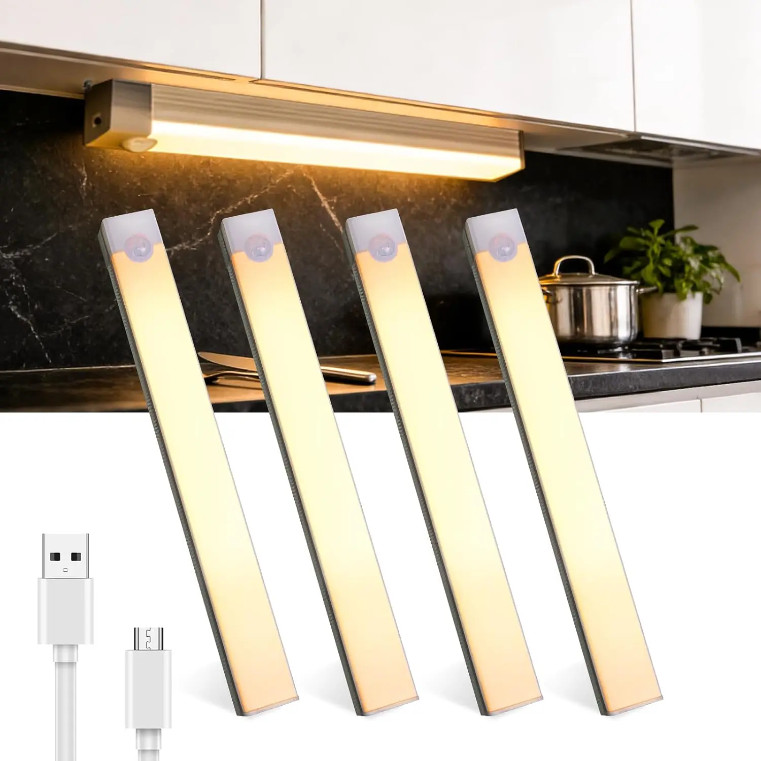 

Night Lamp With Motion Sensor Usb Rechargeable Wireless LED Magnetic Strip For Bedroom Kitchen Bedside Cabinet Light