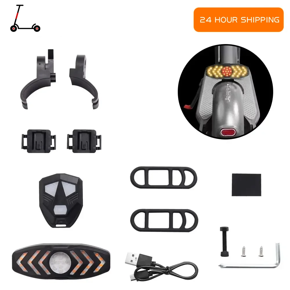 

Предупреждающий задний фонарь безопасности, USB аккумуляторная лампа для Ninebot Max G30, электрический скутер, пульт дистанционного управления, задний фонарь, детали указателей поворота