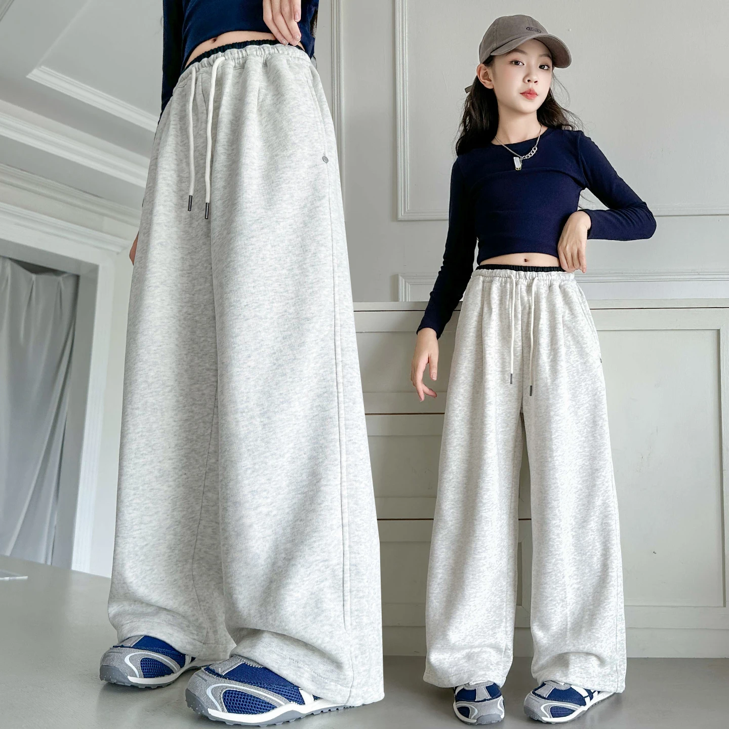 

Girls Wide Leg Pants Kids Fashion Loose Pants Children Straight Sweatpants Girl 2025 High Waisted Spring Autumn Casual Trousers