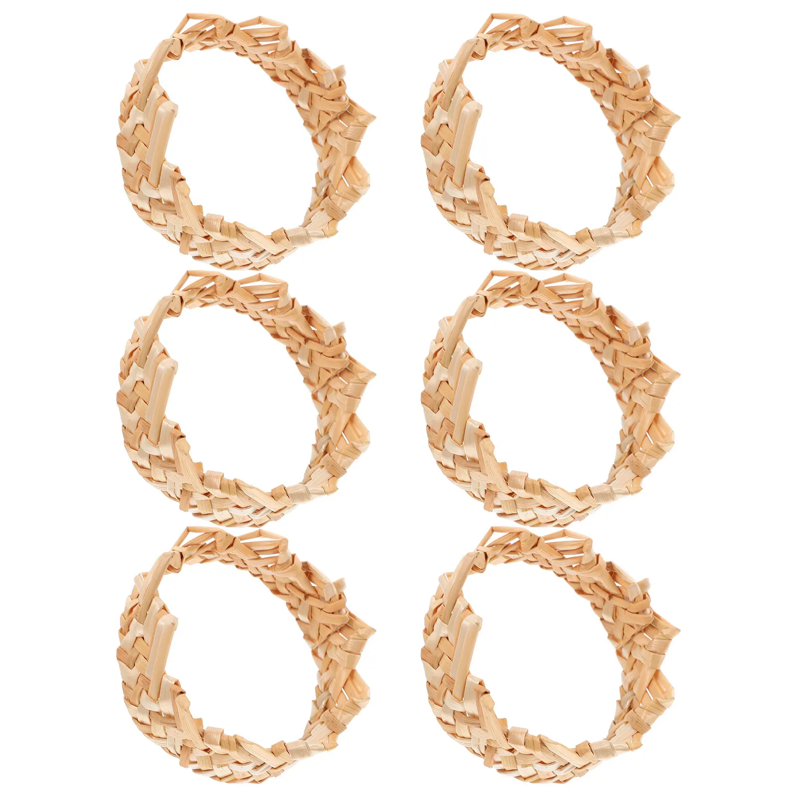 

6Pcs Napkin Rings Rustic Straw Woven Decorative Napkin Holder Rings for Wedding Dinner Table Setting Serviette Ring Holder