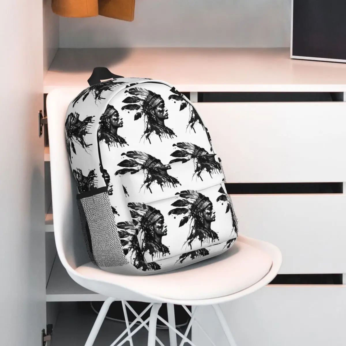 Drawn Style Aztec Warrior Backpack Hot Sale Daypack Large Capacity Boys Girls BookBag Shoulder Bags for Men Women School Bag