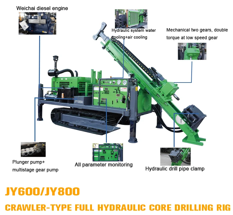 Cheap Mechanical Top Drive Water Well Drilling Rig Machine for Sale Crawler Walking High Efficiency Max.600m Underground