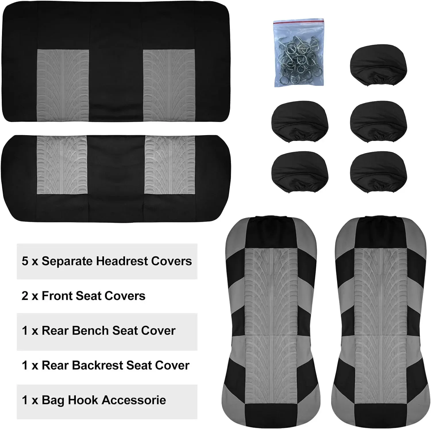 Coprisedili per auto Set completo panca posteriore divisa anteriore per auto Universal Cloth SUV Sedan Van Automotive Interior Covers