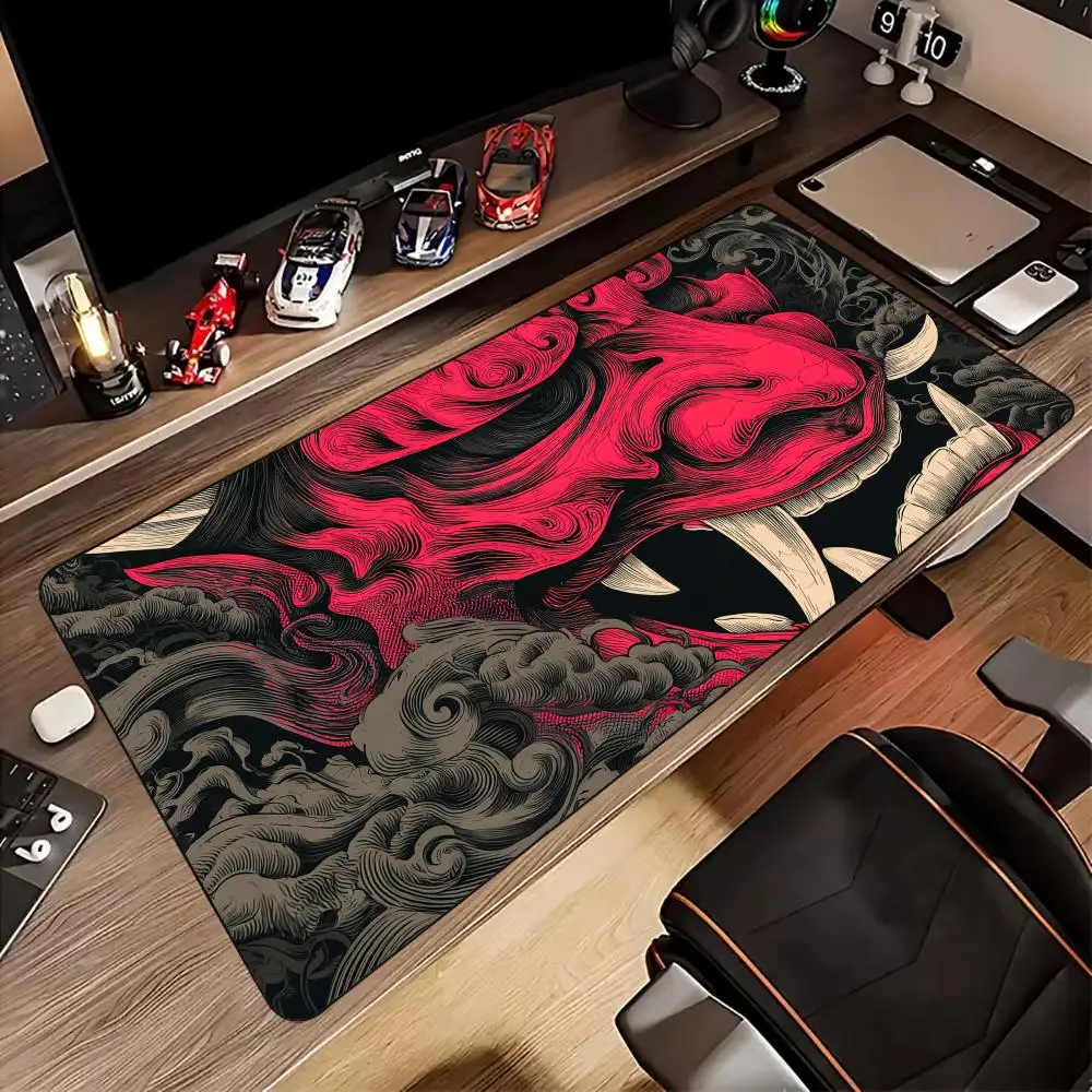 

Ukiyo-e ghost warrior mask Mouse Pad Desk Mat gaming mats rubber anti-slip Durable pc accessories keypad mouse pads maus pad rug