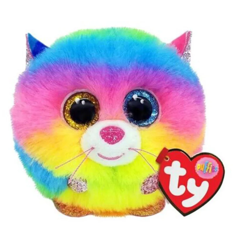 7cm Ty Beanie Puffies Balls Big Eyes Stuffed Plush Toy Soft Cute Animal Doll Clorful Cat Gizmo Children Halloween Christmas Gift