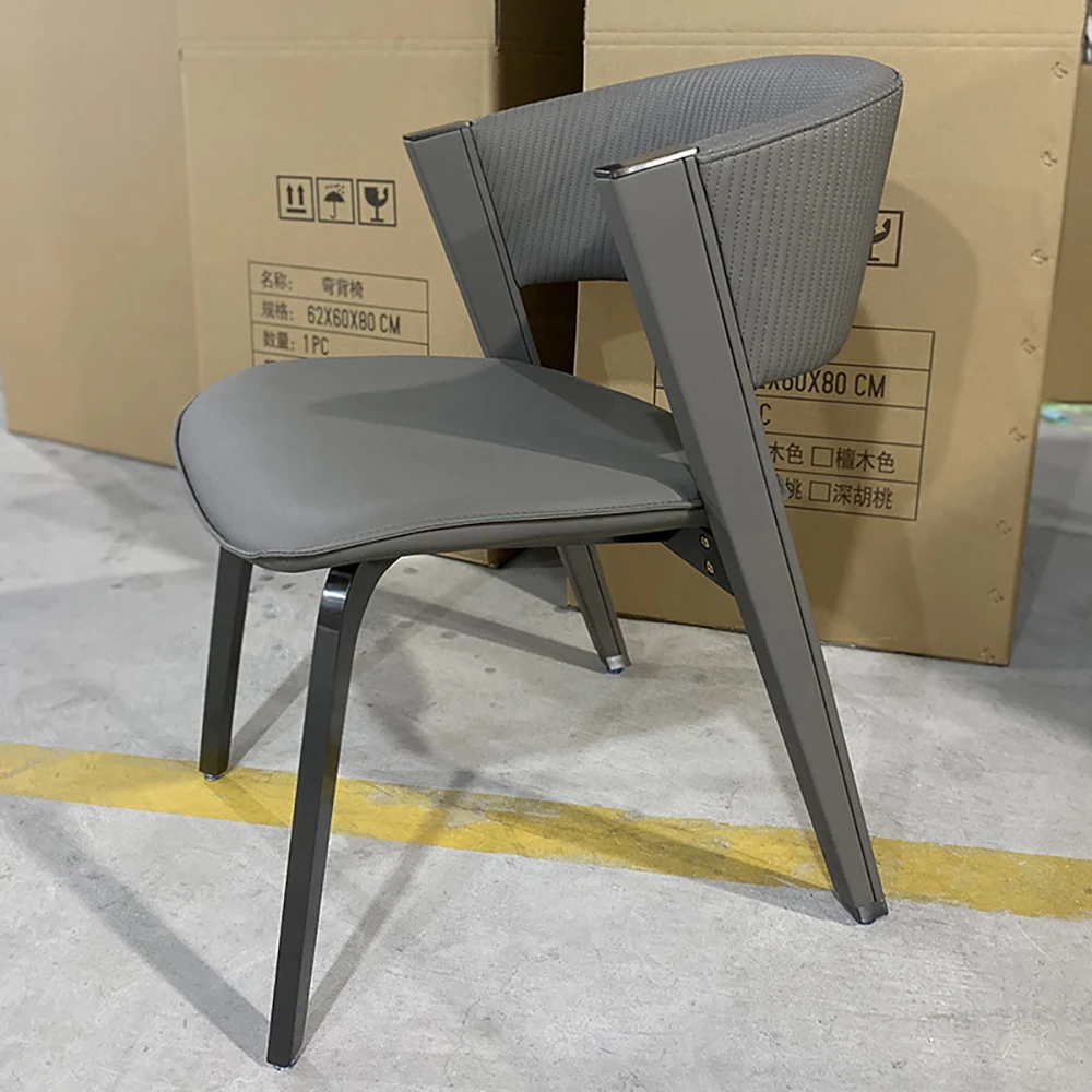 Modern Luxury CC Stainless Steel Dining Chairs Home Designers Living Room Dining Room Hotel Backrest Leisure Chair Furniture