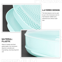 Microwave Steamer Single Layer Food Cooker Plastic Kitchen Tool Rice Vegetable Healthy Pot Steam Dumpling Storage Container