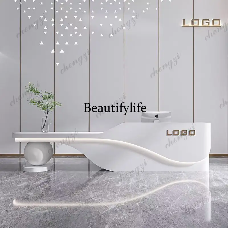 Hairdressing Reception Desk Small Cashier Market Counter Table Reception Desk Beauty Salon Luxury Muebles Commercial Furniture