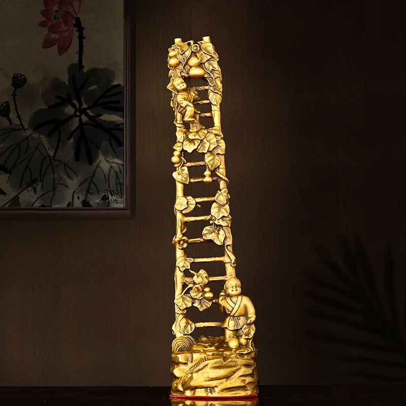 -By-Step Ascension Ornament All-Copper Climbing Bamboo Section Ladder Stepping Up Home Study Desk Decoration Fortune