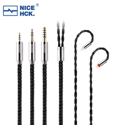 NiceHCK 블랙잉크 은도금 OCC 하이파이 이어폰 업그레이드 케이블, 5N OCC +, 3.5mm, 2.5mm, 4.4mm, QDC, MMCX, 0.78 2 핀, Oh10s 스프링 2 TA4 MK4