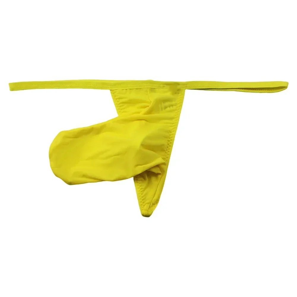 

1pc Sexy Men's Briefs Bikini Ice Silk Thin Strap U Pouch G-strings Thongs Underwear T-back Elastic Panties