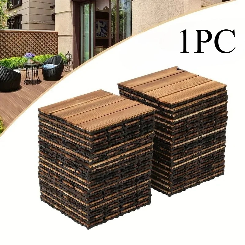 

1 шт. пол из цельного дерева, можно свободно сращивать и своими руками, подходит для использования в помещении, на открытом воздухе, террасы, балкона, садовых полов, коричневый