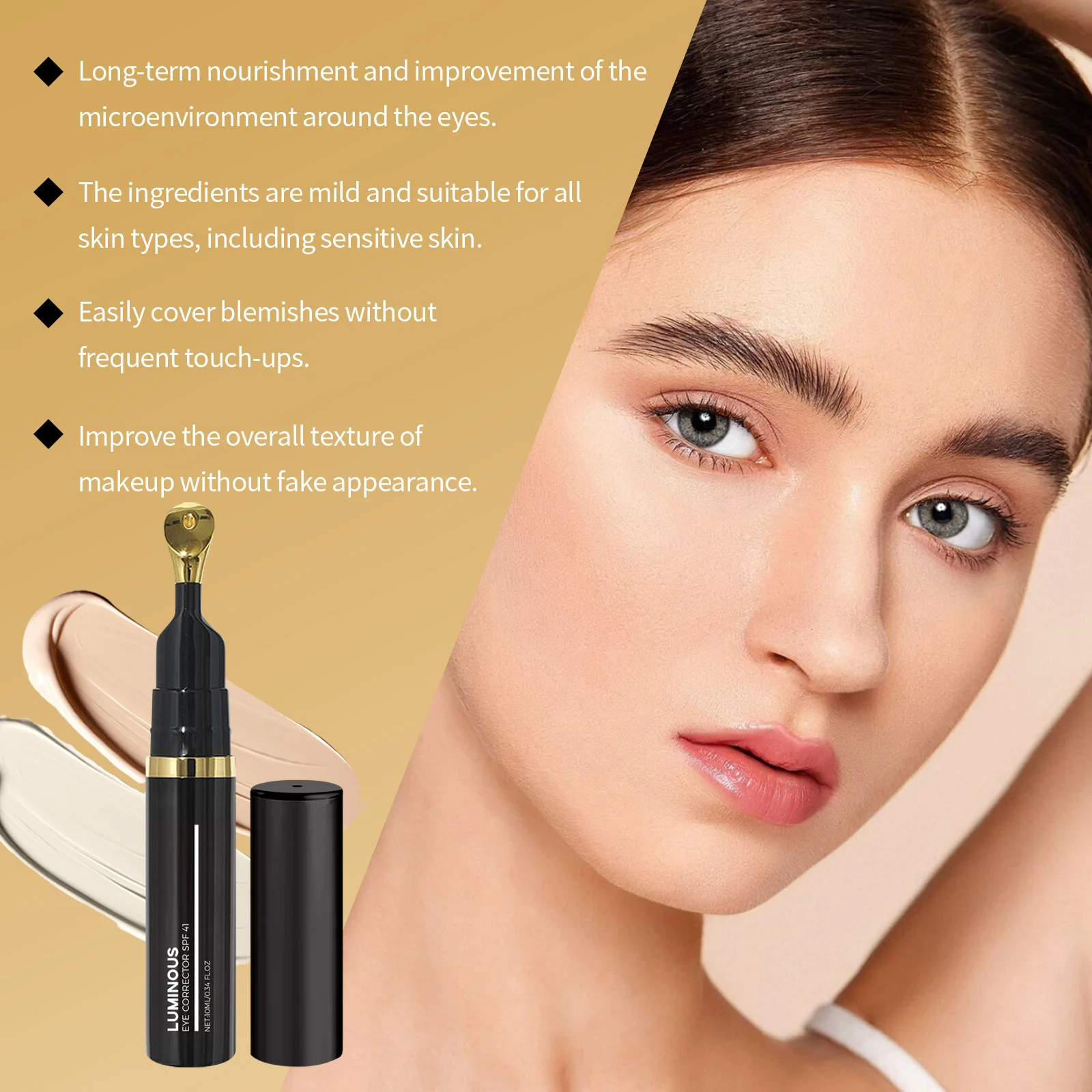 Serie de correctores de ojos que eliminan las ojeras, cobertura completa, estampado de acné para arrugas, maquillaje Natural resistente al agua, cremas correctoras de ojos