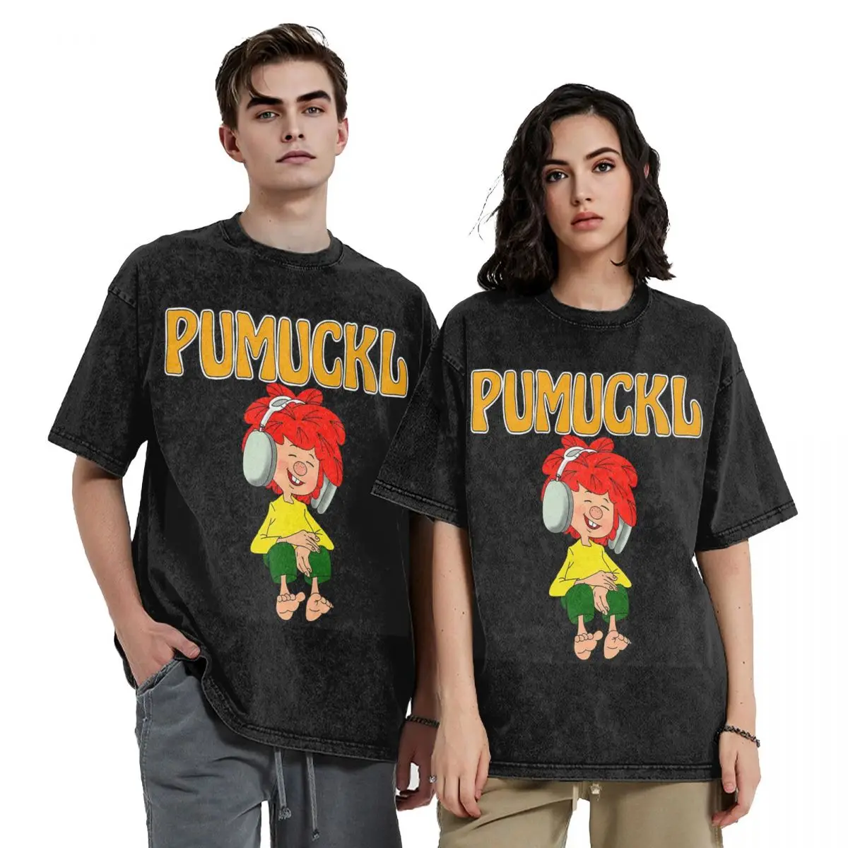 

Футболки с короткими рукавами в стиле хип-хоп Pumuckl, потертые топы, футболки, уличная футболка, винтажная футболка для мужчин и женщин