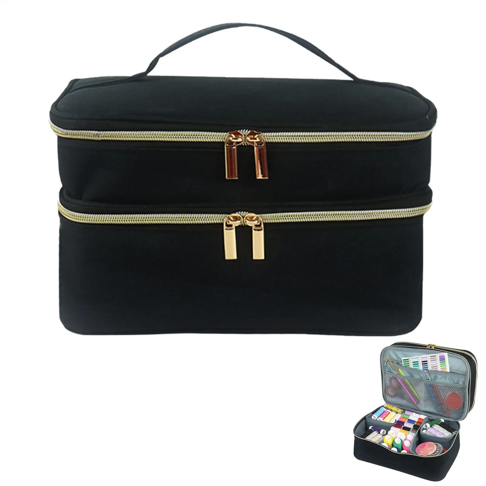 

Sewing Supplies Storage Box Double-Layer Sewing Box For Supplies Waterproof Sewing Bag Organizer Sewing Case Organizer Sewing