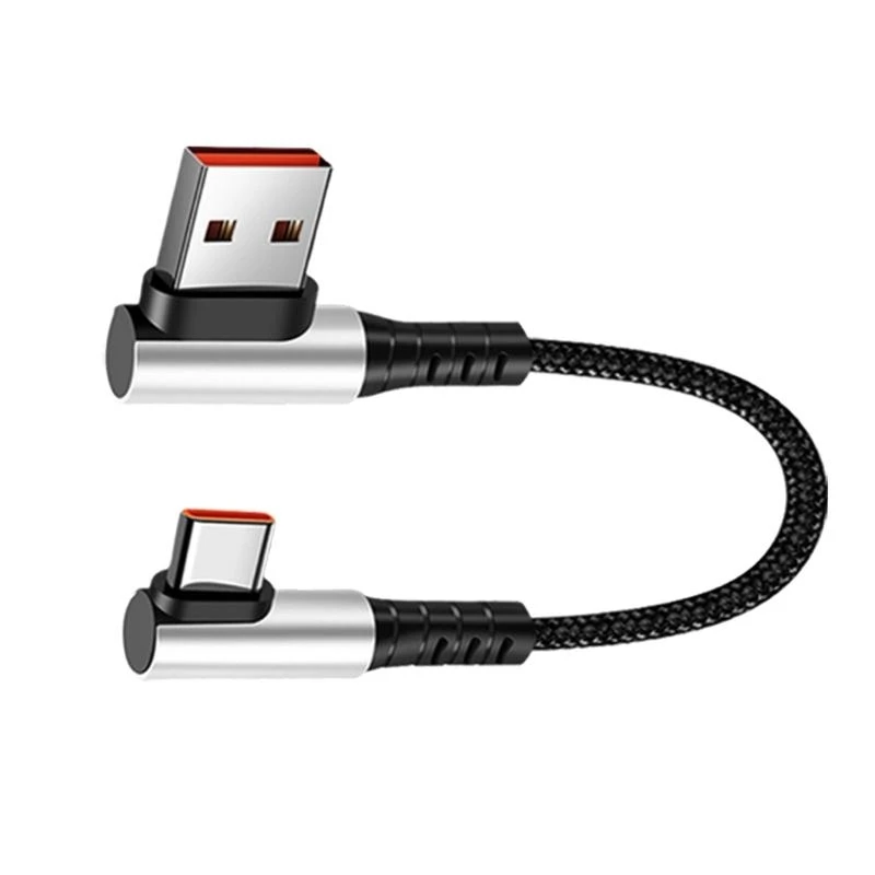 

90 Degree Elbow USB to Type C Cable for Rapid Charging and Efficient Data Sync
