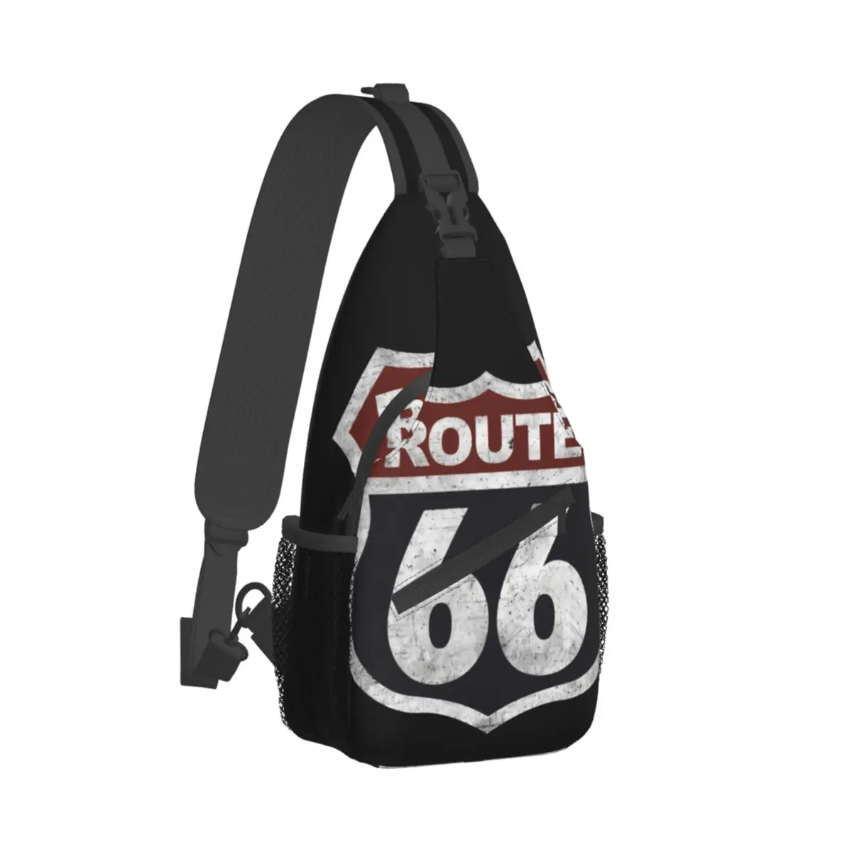 

Historic Vintage Crossbody Chest Bags Route 66 Pockets Travel Pack Messenger Sports Teens Shoulder Bag Unisex