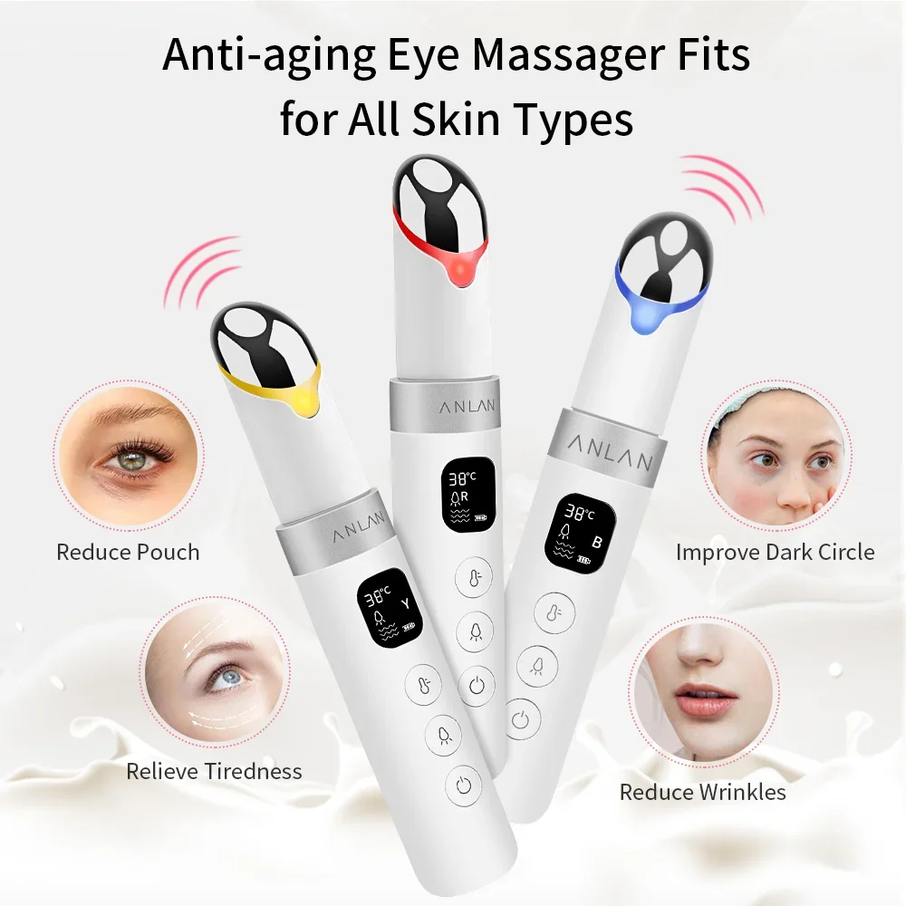 

New Electric Eye Massager Vibrating Anti-Aging Eye Wrinkle Massager Removing Dark Circles Portable Eye Care Hot Massage
