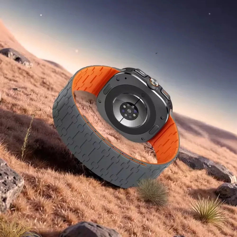 Спортивный силиконовый ремешок для Samsung Galaxy Watch Ultra 2025 47 мм, магнитный, удобный для Galaxy Watch 8-7 Ultra 47 мм, аксессуары