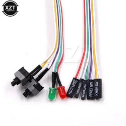 Universal High Quality PC Case Red Green LED Lamp ATX Power Supply Reset HDD Switch Lead 20