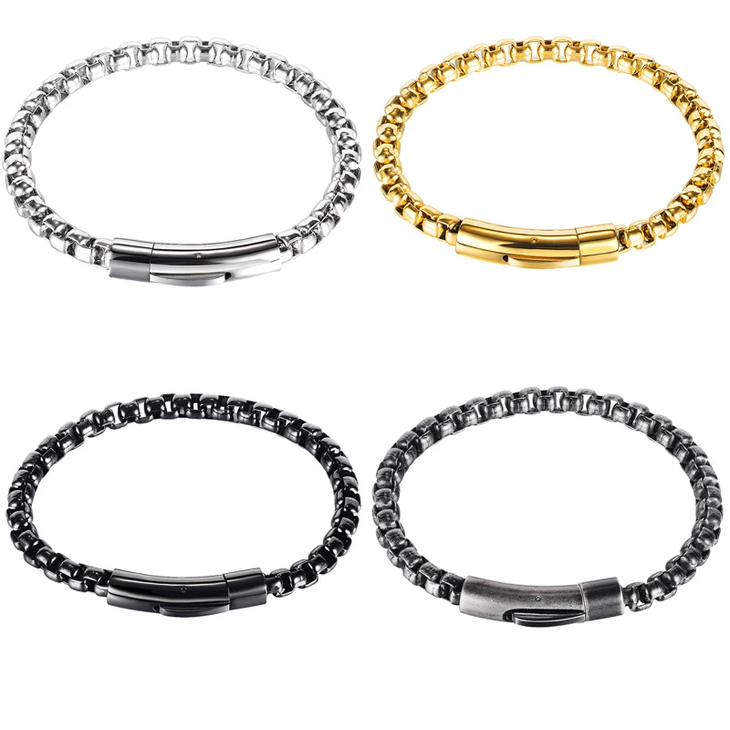 

New Style vintage punk bracelet for men stainless steel fashion hippop street culture Link Chain Bracelets Jewelry