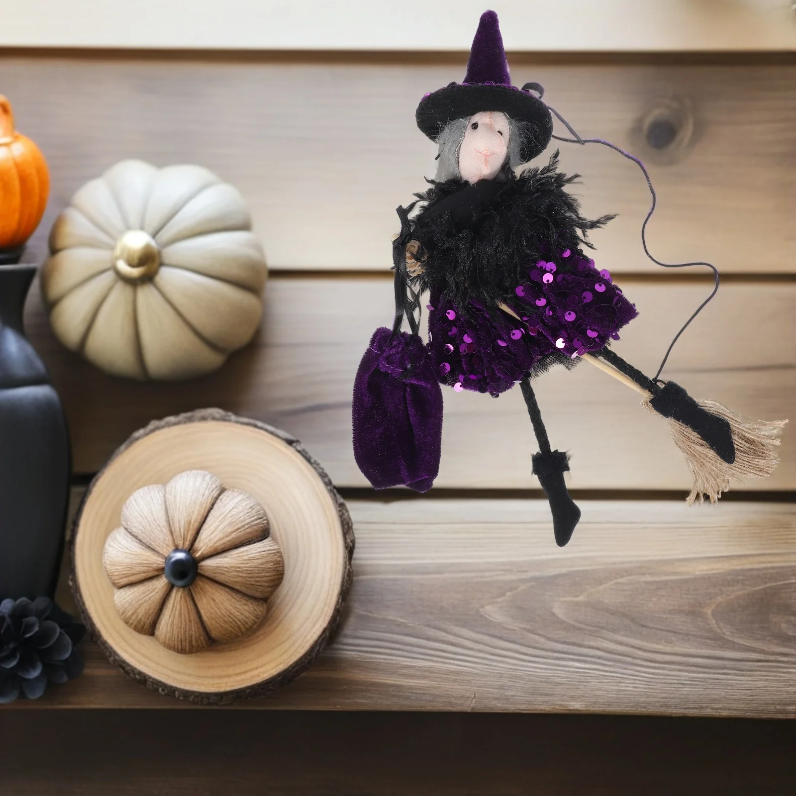 

Witch Hanging Decorations Scary Statue Baby Kitchen Ornaments Haunted Props Hemp Rope Halloween