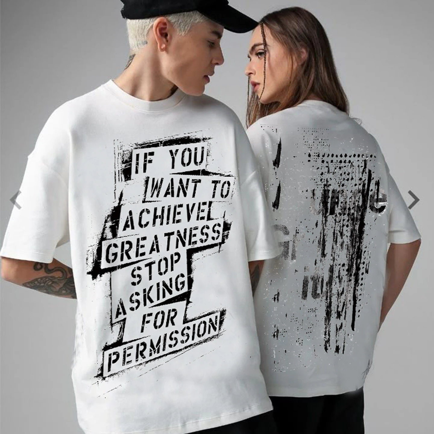 European and American High Street Trend Instagram Street Graffiti Spray-painted Printed T-shirt Cotton Rock Trendy Brand Man