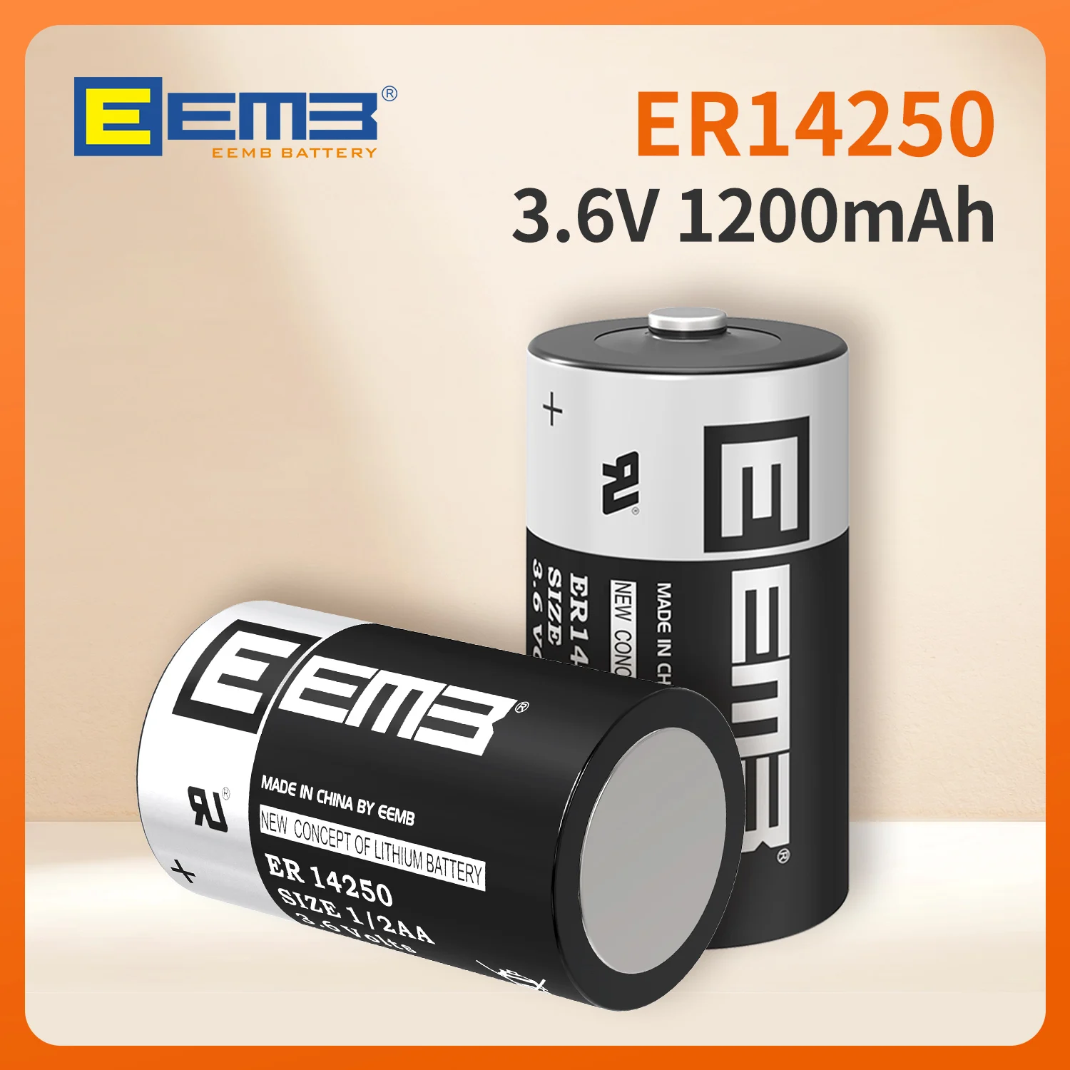 

2/4/10PCS EEMB 3.6V 1/2AA Lithium Battery 1200mAh ERbattery14250 Non rechargeable