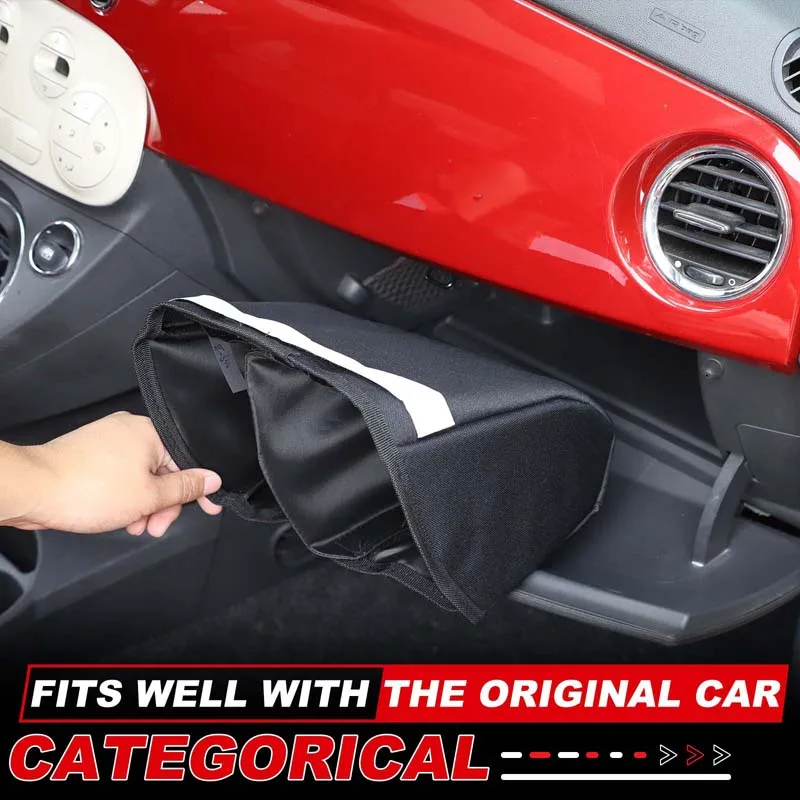 

For Fiat 500 2007-2015 Oxford Cloth Car Center Console Glove Box Divider Storage Bag Organizer Box Interior Car Accessories