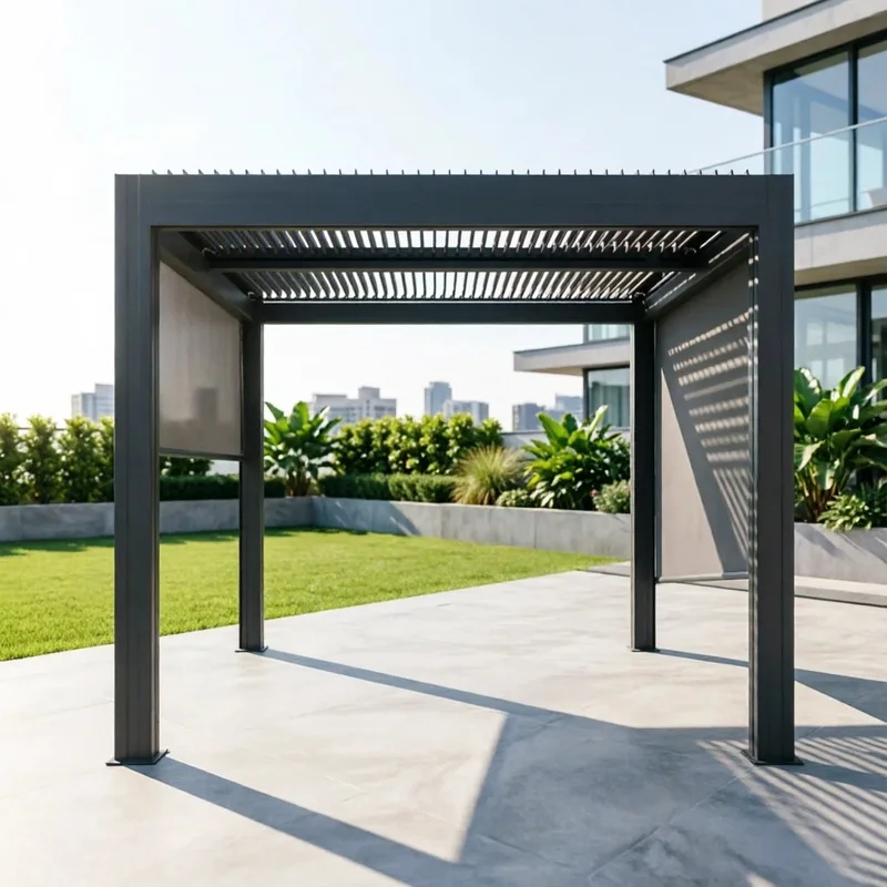 Hot Sale Bioclimatic Aluminum Pergola Motorized Adjustable Louvers Powder Coated Balcony Use-Tier Pricing