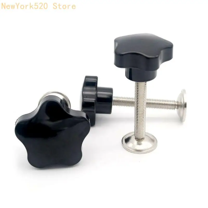 5 Pcs Male Thread Star Shaped for Head Clamping Screw Knob Wing Nut Durab N84C