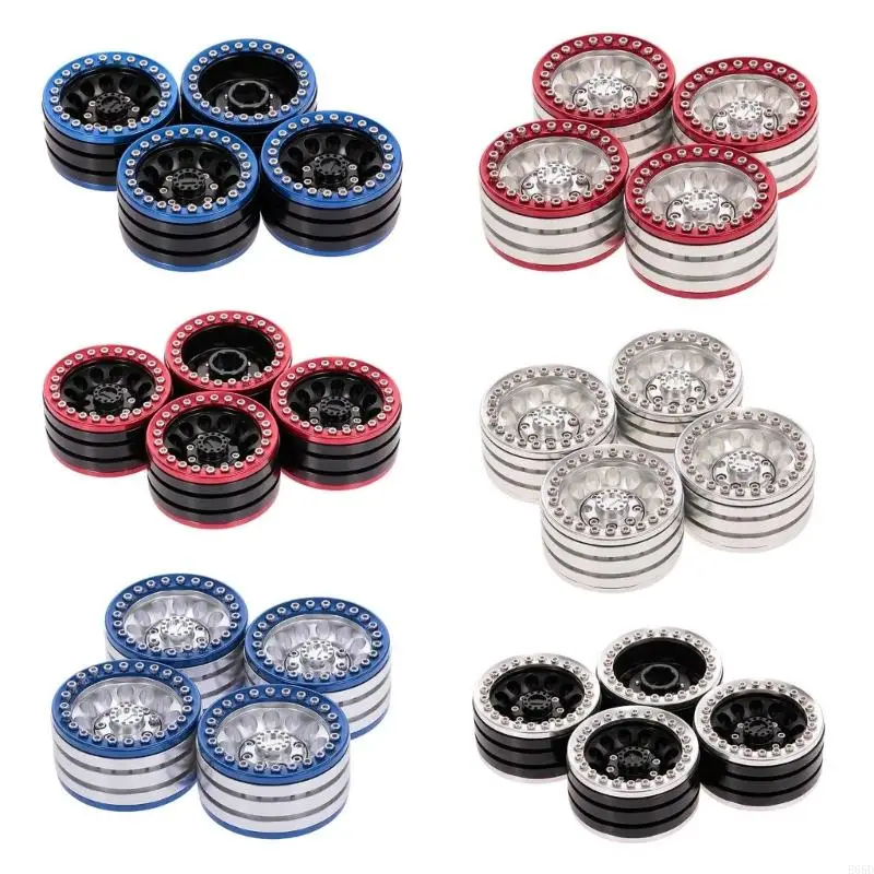 

Wheel Rims for Car Toy 1/10 Remote Control Crawler Car Metal Accessories for Toy Car Collectors Beadlock Wheel Rims E65D