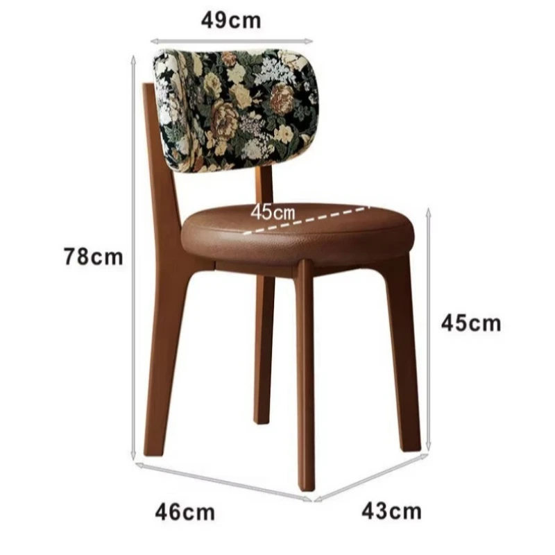 Thickened solid wood dining chair PU soft bag modern waterproof and environmentally friendly commercial