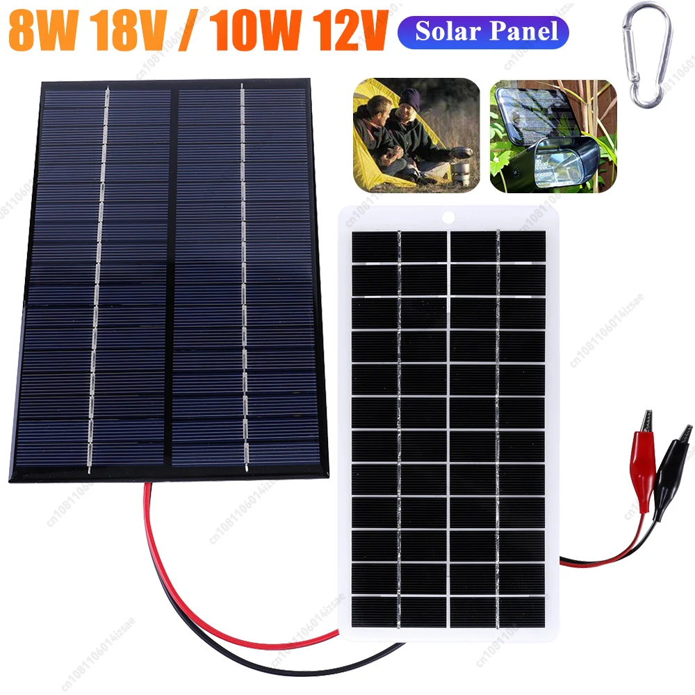 Portable Mini Solar Panel Charger Waterproof Solar Cell Charger with Clip Portable Solar Battery Charger for Outdoor Camping