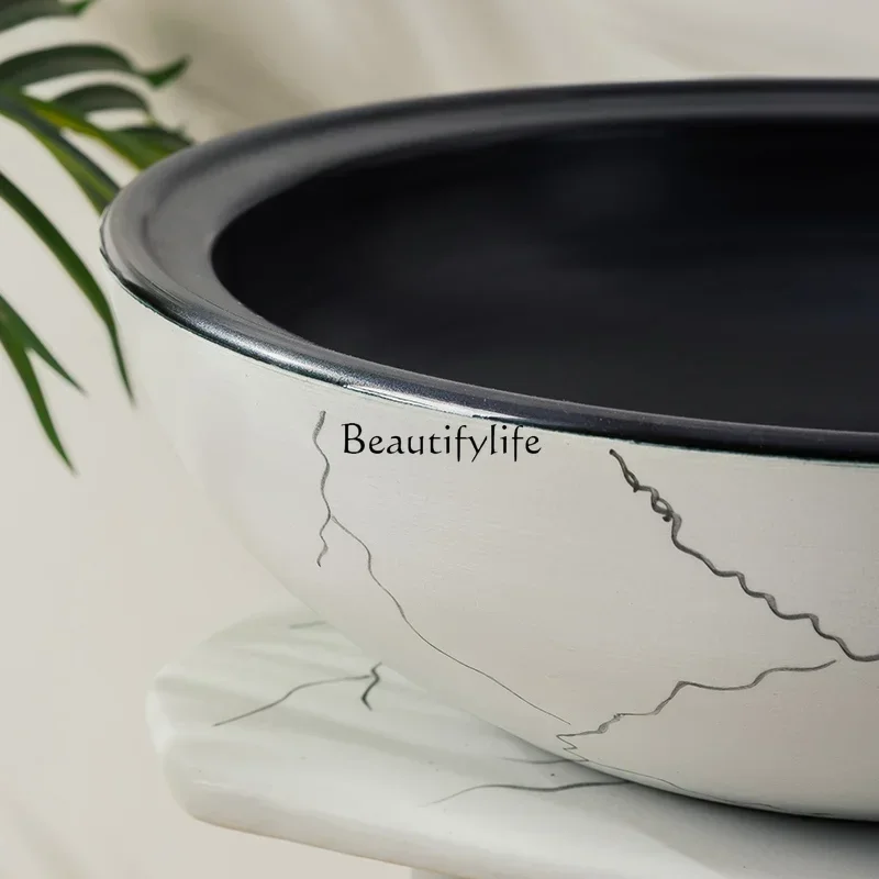 *Simple modern Nordic light luxury ceramic bathroom floor-to-ceiling washbasin