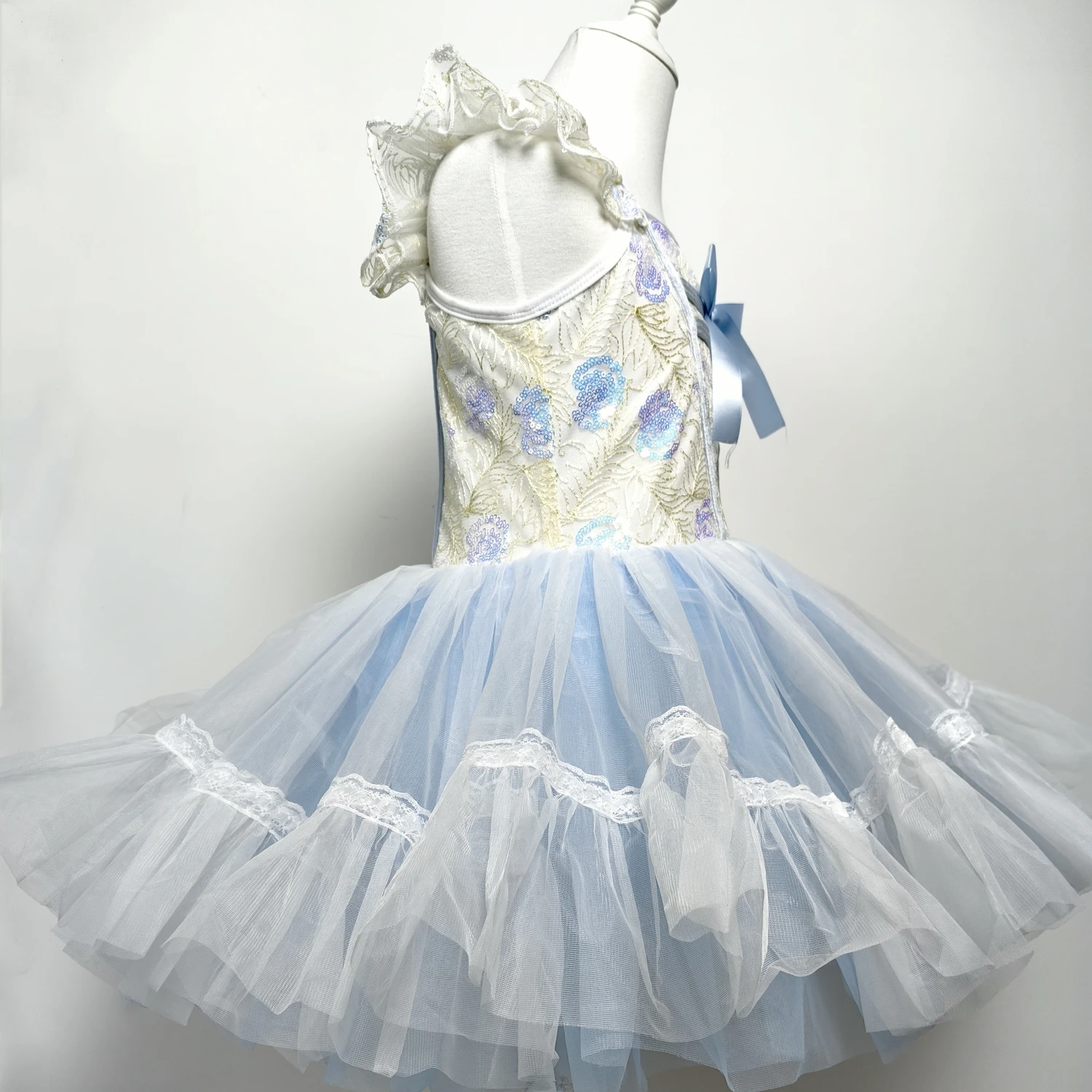 Kids Ballet Dress Girls Lace Sequin Swan Lake Performance Clothes Modern Dance Dress Gymnastic Ballet Performance Tutu Skirts