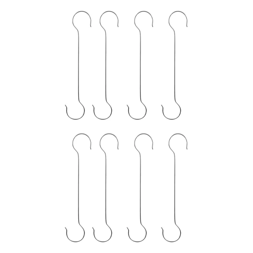 

8 Pcs Stainless Steel Hook Hooks for Hanging Pots Planter Shaped Garden High Quality Single Silver Plants Flowerpot