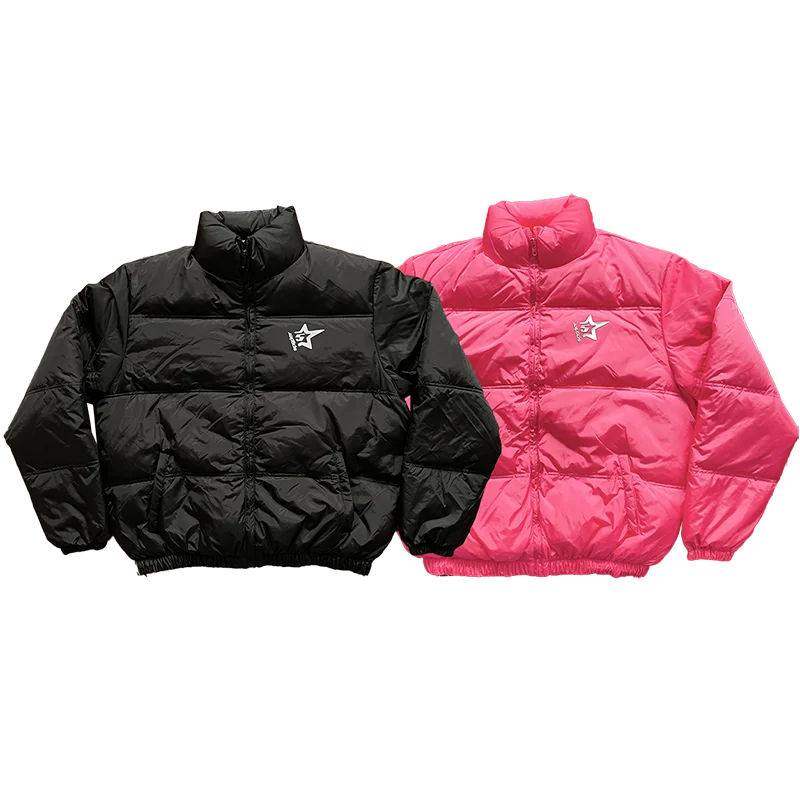 

3D Printed down Jacket Youth Fashion White Duck Feather Regular Length Button Closure Jacket for Young Men Summer Season